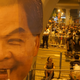 A giant cut-out of Hong Kong’s besieged leader Leung Chun-ying, complete with vampire fangs, sits at a protest site in Admiralty, Hong Kong.